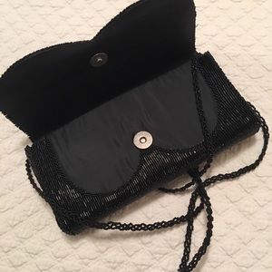 Vintages Beaded clutch/Cross body bag Black